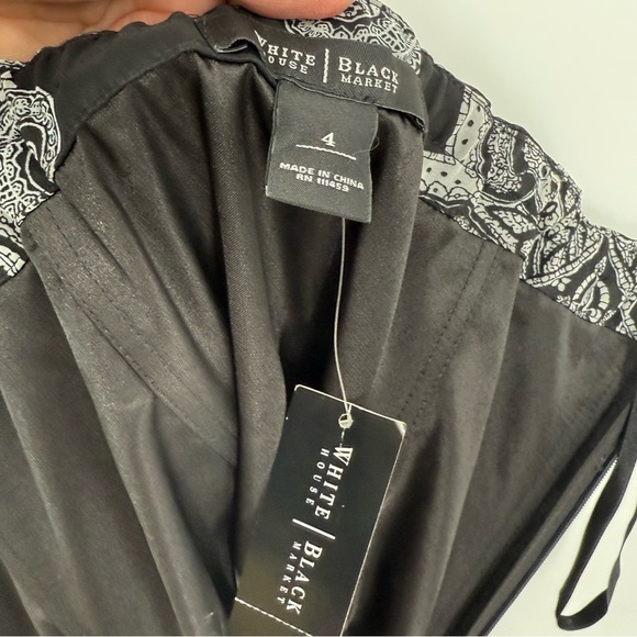 White House Black Market NWT Paisley Print Ruffle Faux Wrap Halter Dress Size 4 - Picture 10 of 11